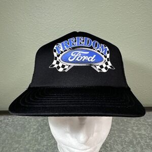 Vintage Freedom‎ Ford Black Rope Snap Back Hat One Size RARE 90's Streetwear KC